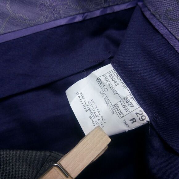 Ted Baker Italian Fashion 29R Men's 100% Wool Gray Dress Pants 31x32 Flat Front - Picture 9 of 10